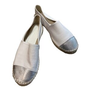 Aldo Espadrilles White With Silver Toe Cap